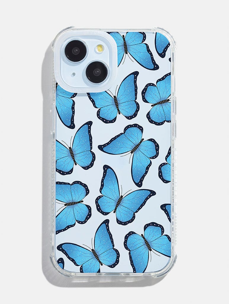 Blue Butterfly Repeat Shock iPhone Case Phone Cases Skinnydip London