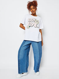 Boy Bye Oversized T-Shirt in White T-Shirts Skinnydip London