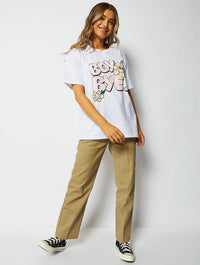 Boy Bye Oversized T-Shirt in White Tops & T-Shirts Skinnydip London