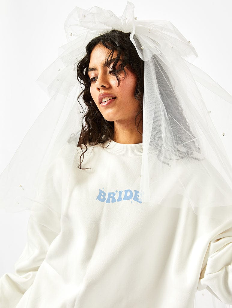 Bride I Do Crew Sweatshirt In Ecru Hoodies & Sweatshirts Skinnydip London