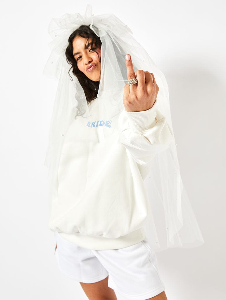 Bride I Do Crew Sweatshirt In Ecru Hoodies & Sweatshirts Skinnydip London