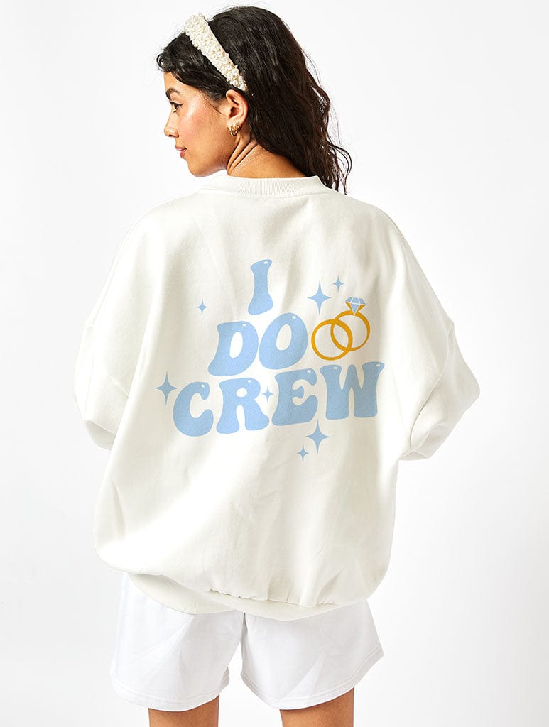 Bride I Do Crew Sweatshirt In Ecru Hoodies & Sweatshirts Skinnydip London