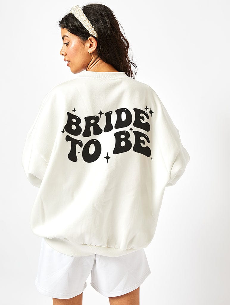 Bride To Be Sweatshirt In Ecru Hoodies & Sweatshirts Skinnydip London