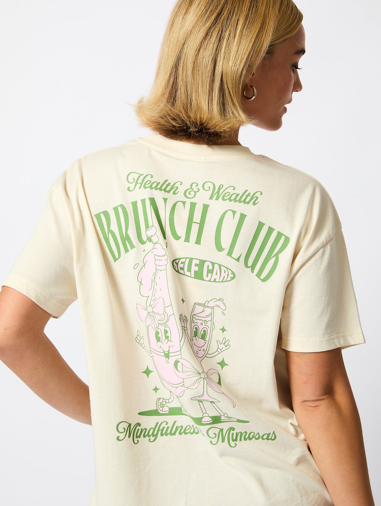 Brunch Club T-Shirt in Ecru Tops & T-Shirts Skinnydip London