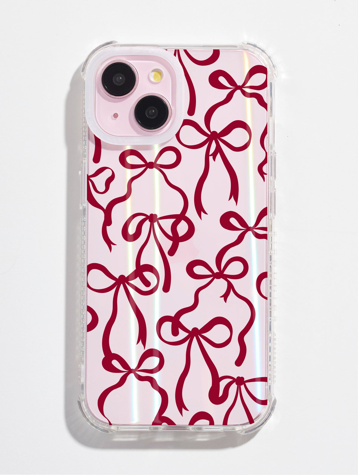 Burgundy Bows Shock iPhone Case Phone Cases Skinnydip London