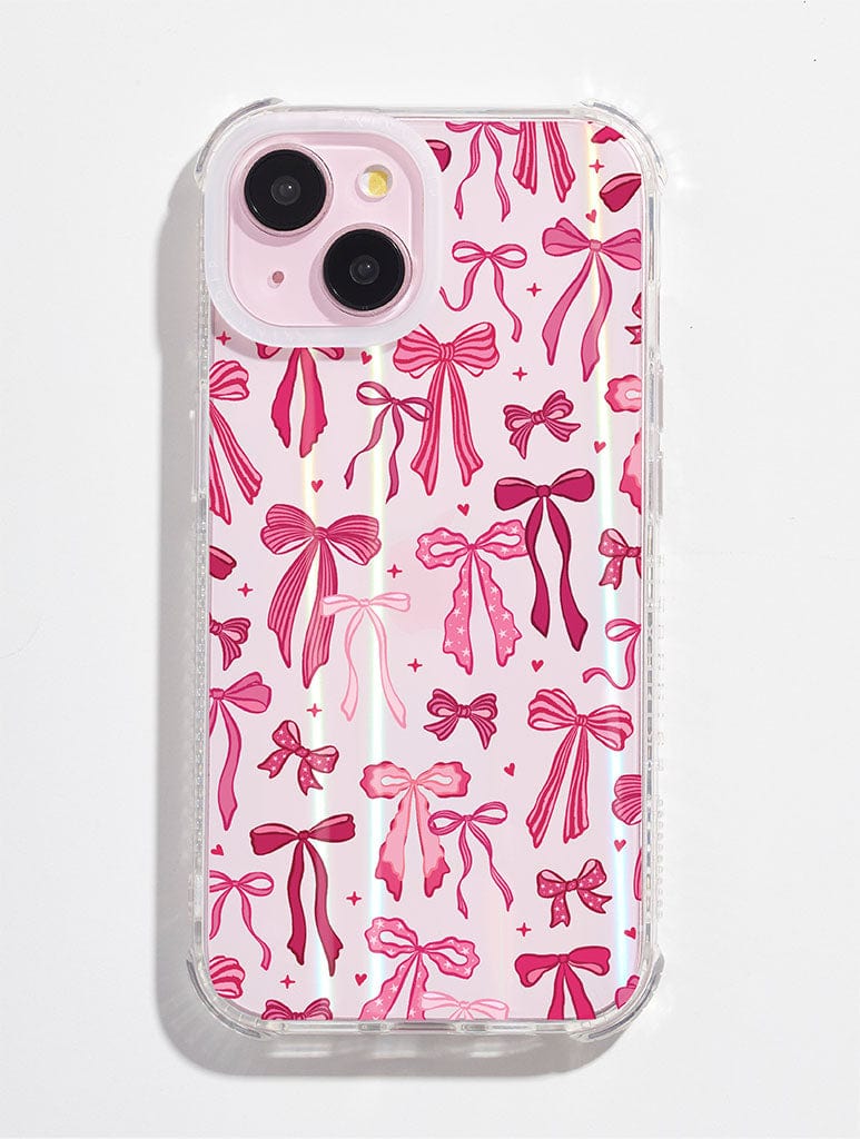 Burgundy Painted Bows Shock iPhone Case Phone Cases Skinnydip London