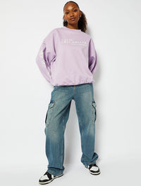 Call Me Antisocial Lilac Oversized Sweatshirt Hoodies & Sweatshirts Skinnydip London