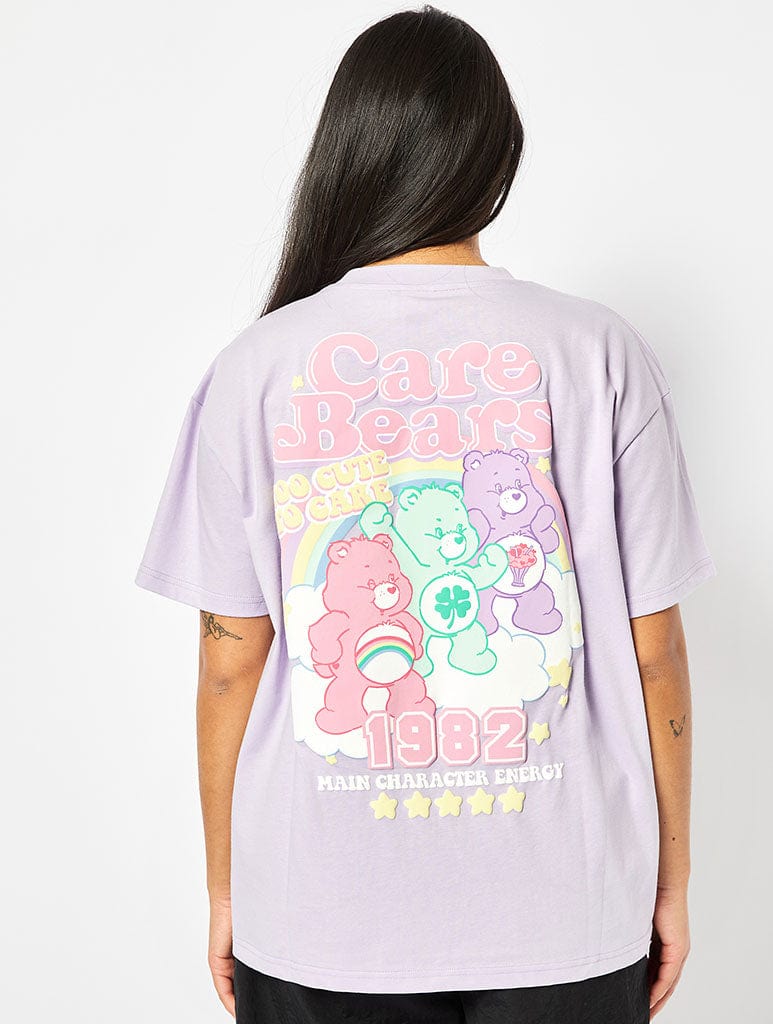 Care Bears Varsity T-Shirt in Lilac Tops & T-Shirts Skinnydip London