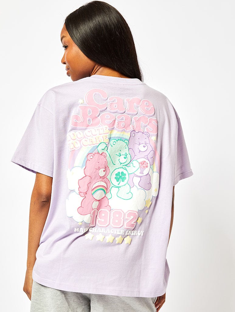 Care Bears Varsity T-Shirt in Lilac Tops & T-Shirts Skinnydip London