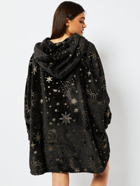 Celestial Starry Night Fleece Blanket Hoodie Lingerie & Nightwear Skinnydip London