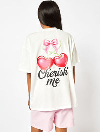 Cherish Me T-Shirt In White Tops & T-Shirts Skinnydip London