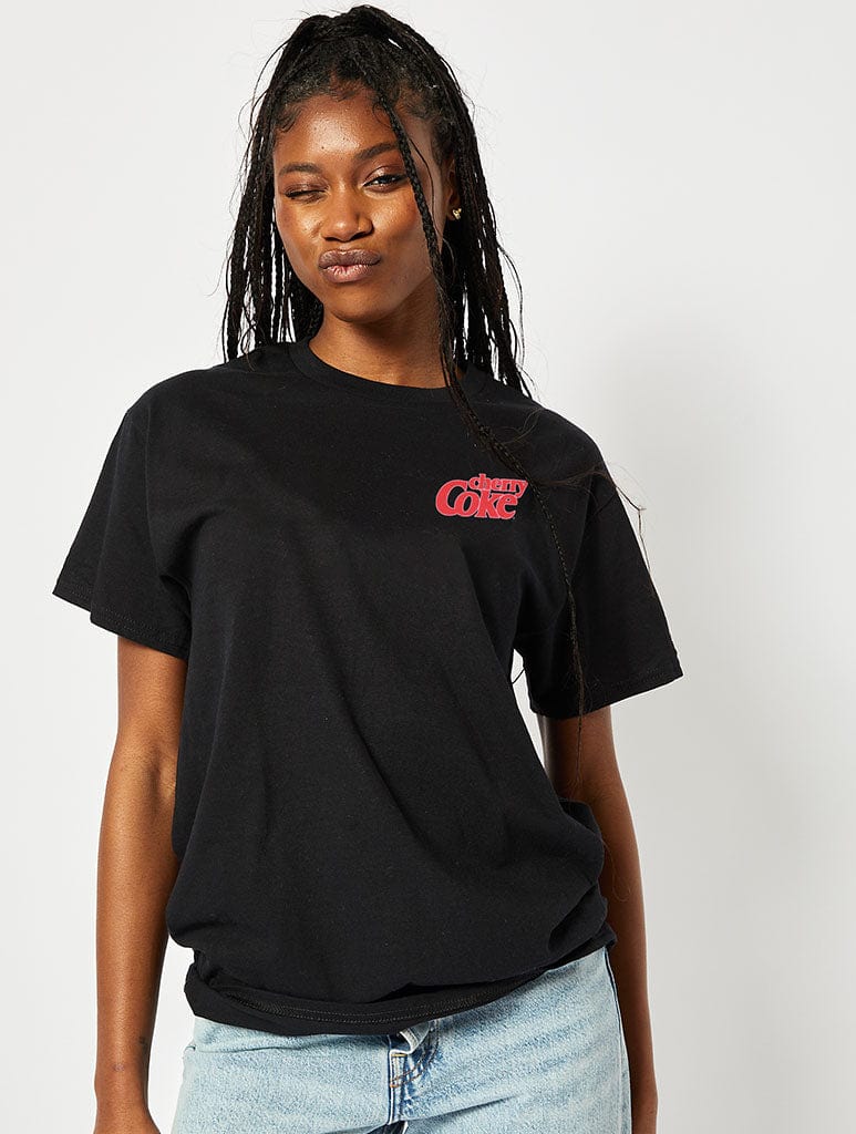 Cherry Coke Outrageous T-Shirt In Black Tops & T-Shirts Skinnydip London