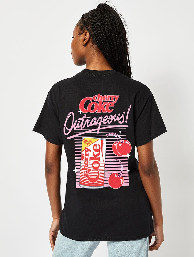 Cherry Coke Outrageous T-Shirt In Black Tops & T-Shirts Skinnydip London