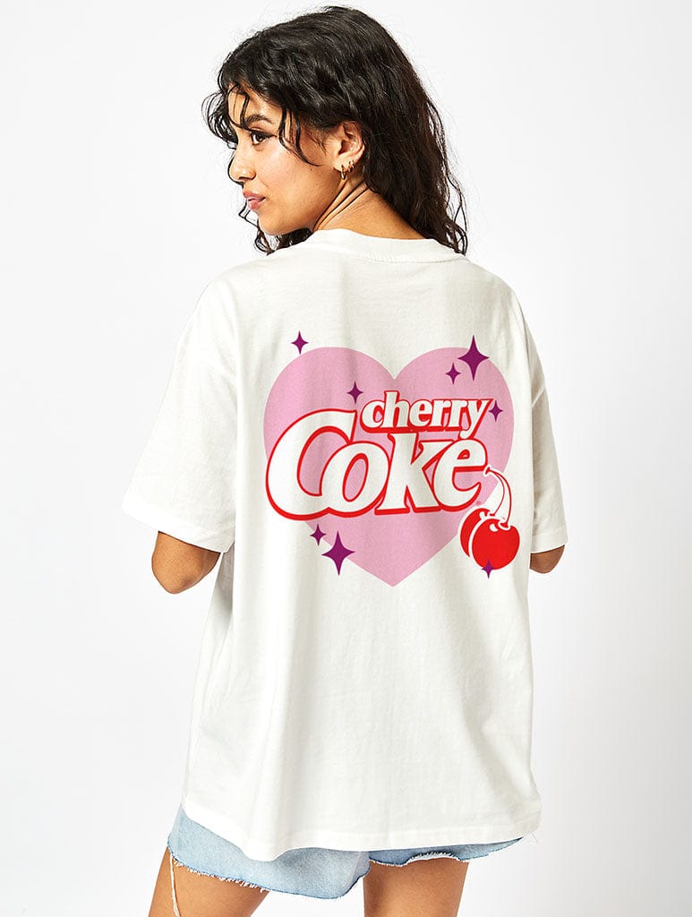 Cherry Coke T-Shirt In Ecru Tops & T-Shirts Skinnydip London