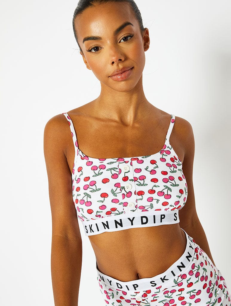 Cherry Print Crop Top Short Pyjama Set