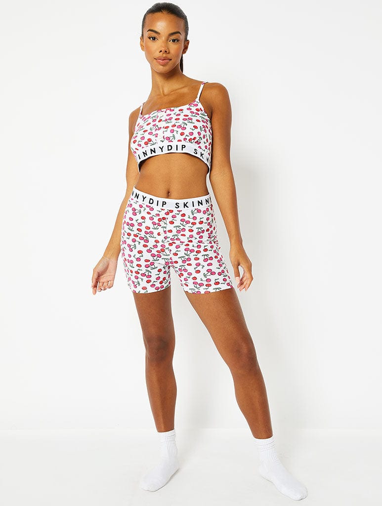 Cherry Print Crop Top Short Pyjama Set