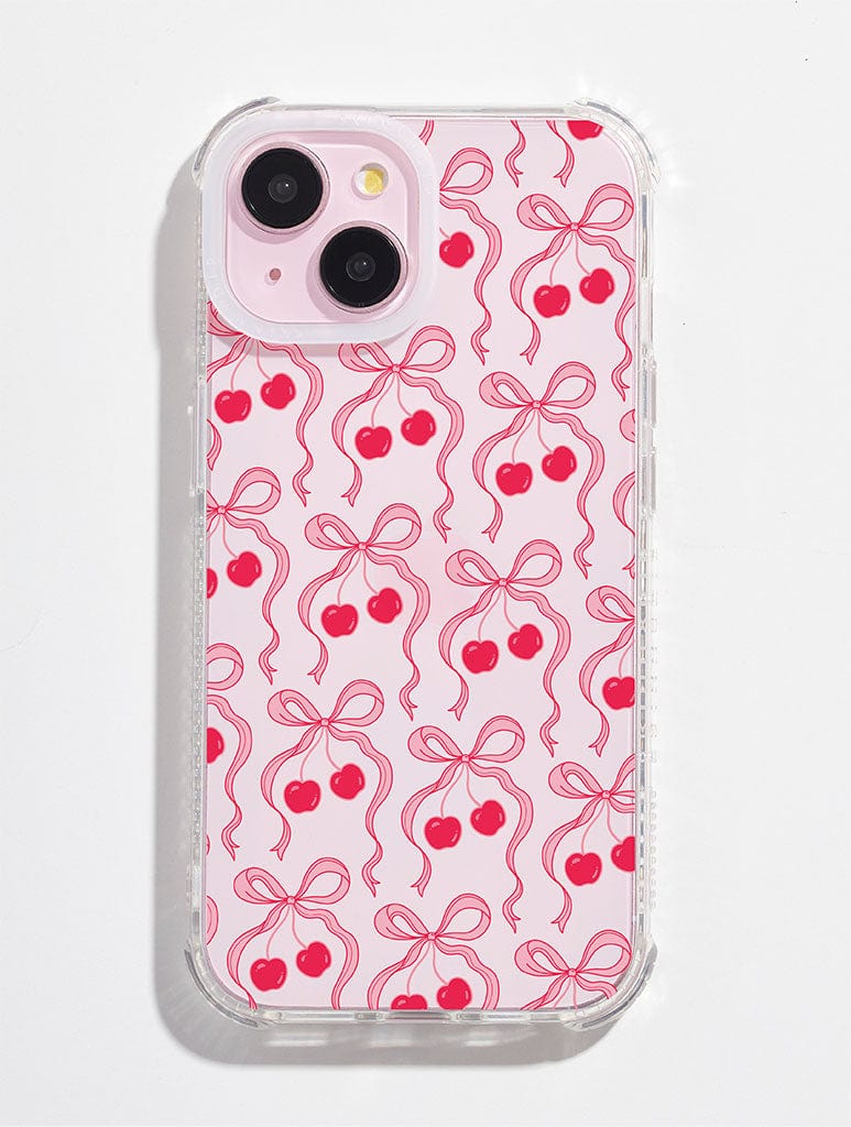 Cherry Ribbon Bow Repeat Shock iPhone Case Phone Cases Skinnydip London