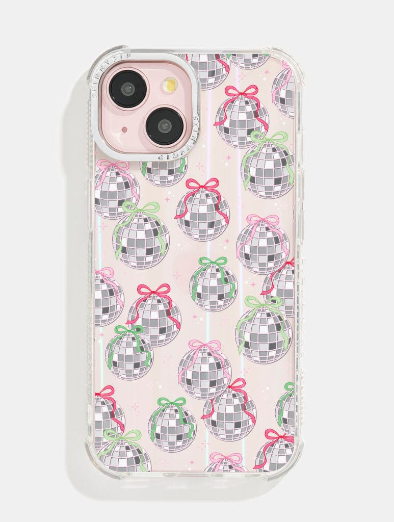 Christmas Disco Balls Bow Shock iPhone Case Phone Cases Skinnydip London