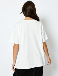 Ciao For Now T-Shirt In Ecru Tops & T-Shirts Skinnydip London