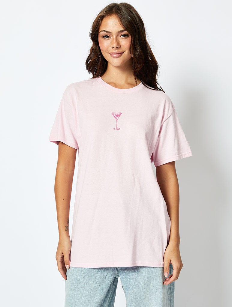 Cocktail Club T-Shirt In Pink Tops & T-Shirts Skinnydip London