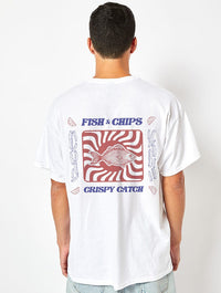 Crispy Catch T-Shirt in White Hoodies & Sweatshirts Skinnydip London