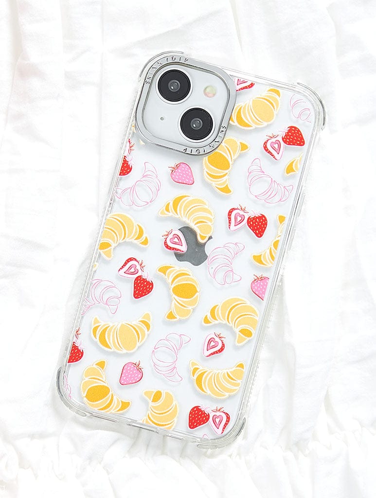 Croissants & Strawberries Shock iPhone Case Phone Cases Skinnydip London