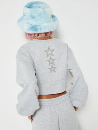 Cropped Corset Sweatshirt in Grey Marl Hoodies & Sweatshirts Skinnydip London