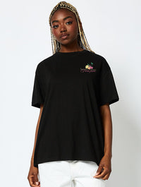 Cutie Fruity T-Shirt in Black Tops & T-Shirts Skinnydip London