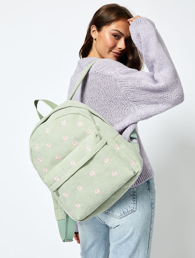 Daisy Repeat Backpack in Sage Bags Skinnydip London