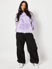 Disney Aristocats Oversized Sweatshirt in Purple Hoodies & Sweatshirts Skinnydip London