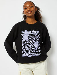 Disney Be Our Guest Sweatshirt in Black Hoodies & Sweatshirts Skinnydip London