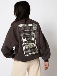 Disney Cars Sweatshirt In Charcoal Hoodies & Sweatshirts Skinnydip London