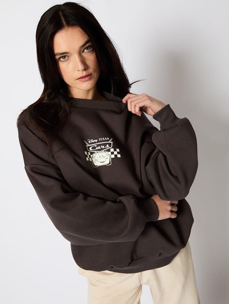 Disney Cars Sweatshirt In Charcoal Hoodies & Sweatshirts Skinnydip London