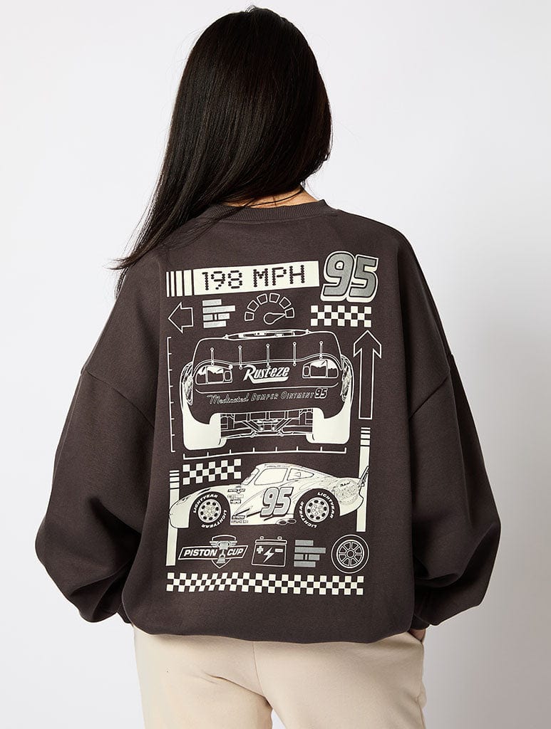 Disney Cars Sweatshirt In Charcoal Hoodies & Sweatshirts Skinnydip London