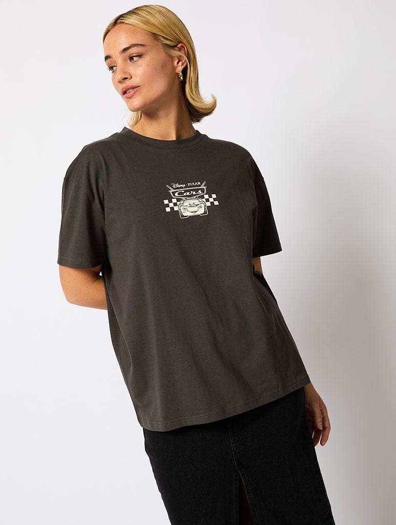 Disney Cars T-Shirt In Charcoal Tops & T-Shirts Skinnydip London