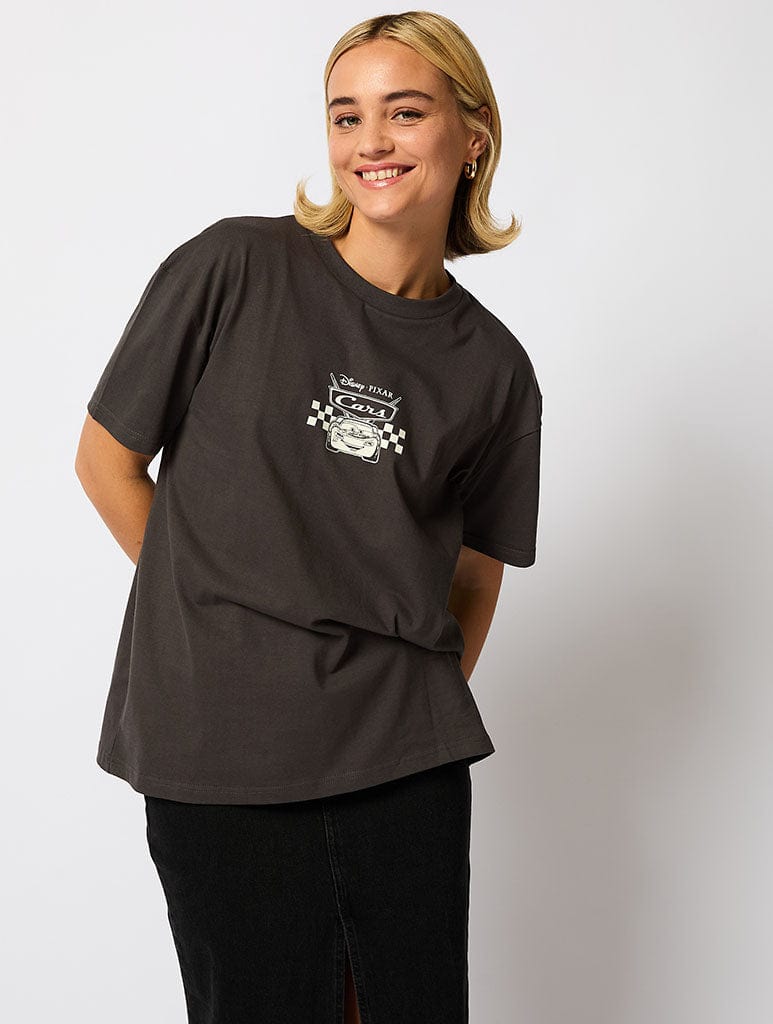 Disney Cars T-Shirt In Charcoal Tops & T-Shirts Skinnydip London