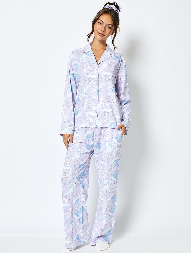 Disney Castle Pyjama Set in Lilac Lingerie & Nightwear Skinnydip London