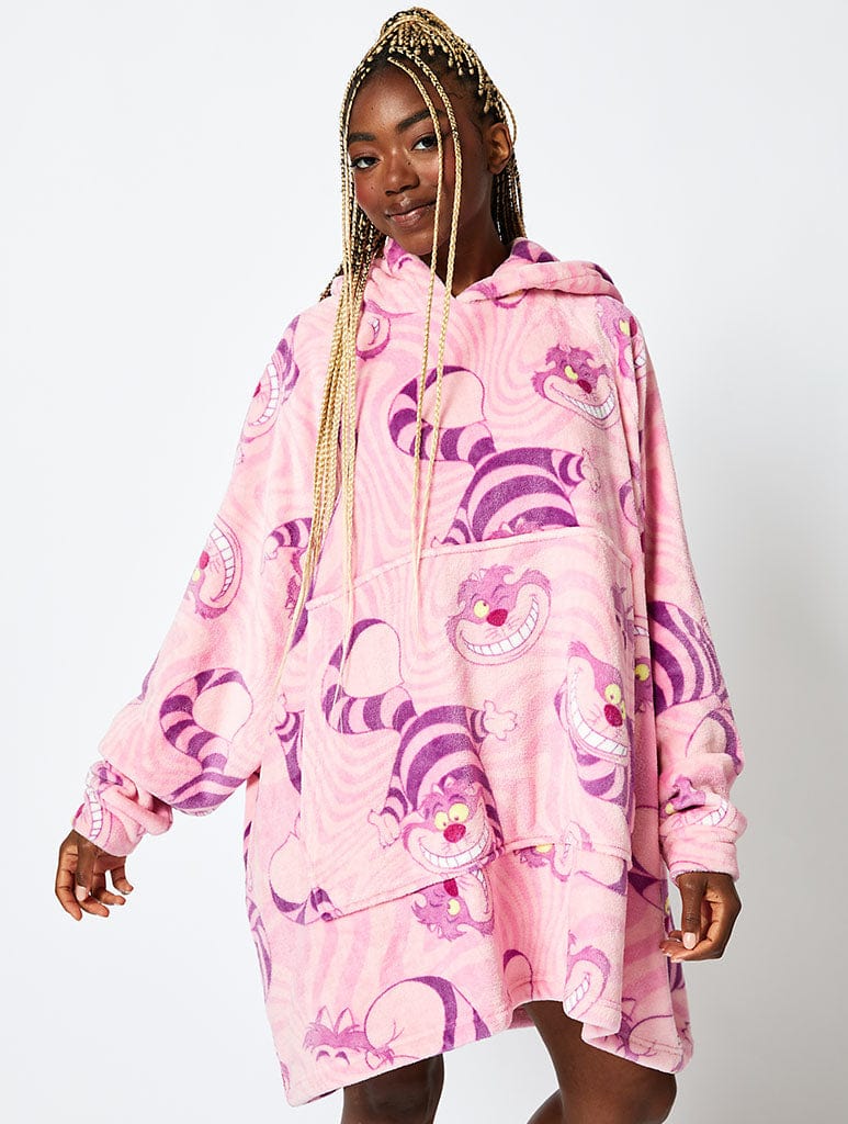 Disney Cheshire Cat Blanket Hoodie in Pink Lingerie & Nightwear Skinnydip London