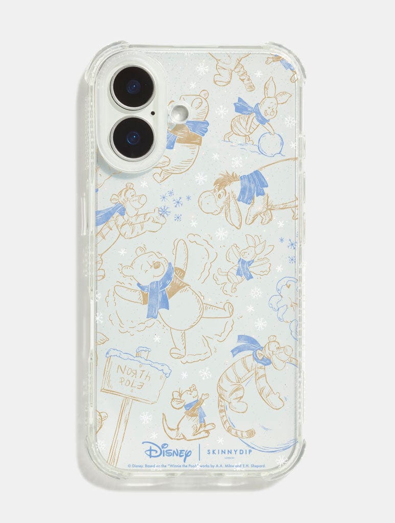 Disney Christmas Pooh Sketch Shock iPhone Case Phone Cases Skinnydip London