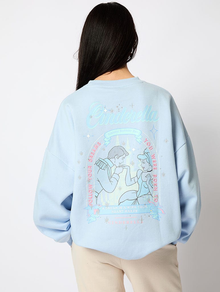 Disney Cinderella Follow Your Dreams Sweatshirt in Blue Hoodies & Sweatshirts Skinnydip London