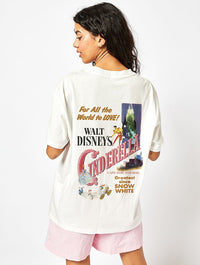 Disney Cinderella Vintage Poster T-Shirt In White Tops & T-Shirts Skinnydip London