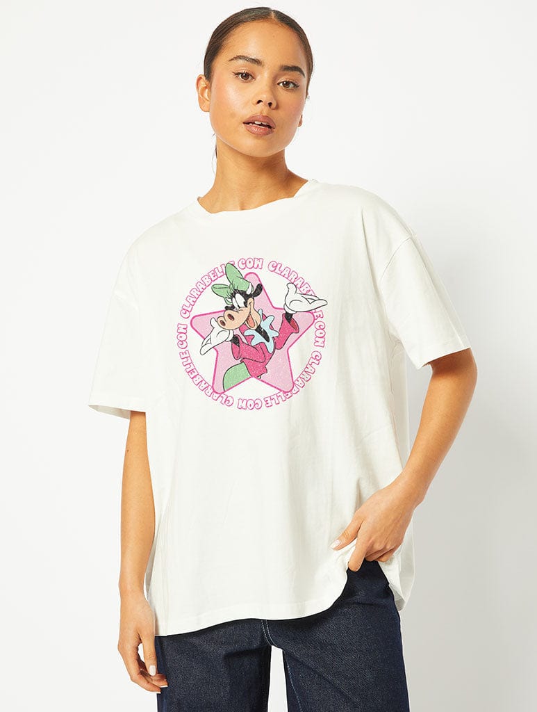 Disney Clarabelle Cow T-Shirt in Ecru Tops & T-Shirts Skinnydip London