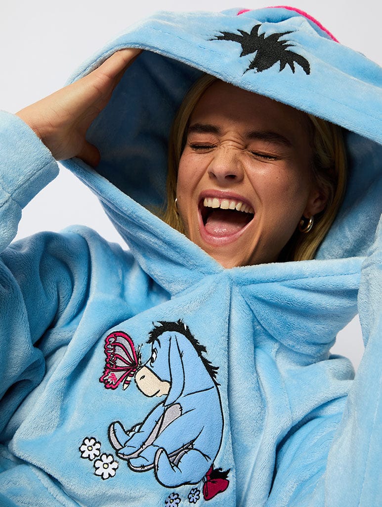 Disney Eeyore Blanket Hoodie in Blue Exclusive Winnie the Pooh Collab Skinnydip London