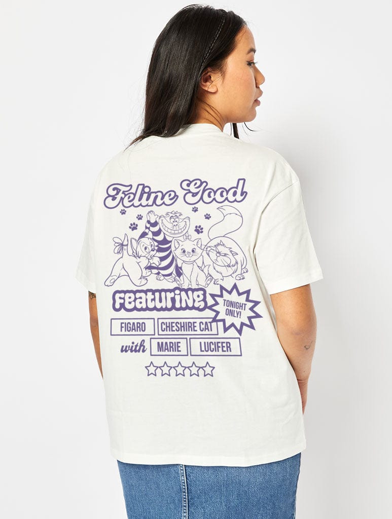 Disney Feline Good T-Shirt in Ecru Tops & T-Shirts Skinnydip London