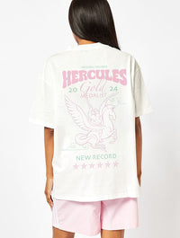 Disney Hercules Gold Medalist T-Shirt In Ecru Tops & T-Shirts Skinnydip London