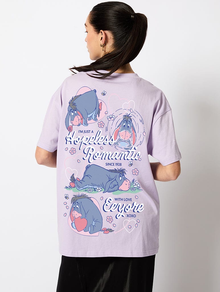 Disney Hopeless Romantic Eeyore T-Shirt In Lilac Tops & T-Shirts Skinnydip London