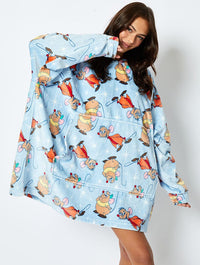 Disney Jaq and Gus Blanket Hoodie in Blue Lingerie & Nightwear Skinnydip London