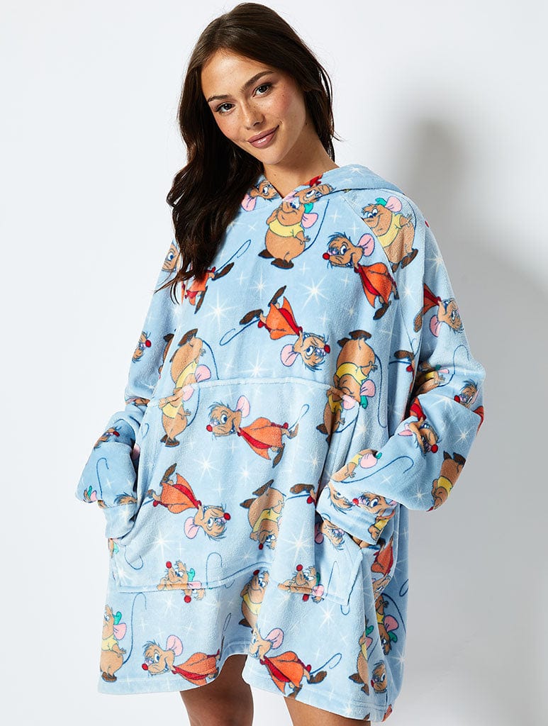 Disney Jaq and Gus Blanket Hoodie in Blue Lingerie & Nightwear Skinnydip London