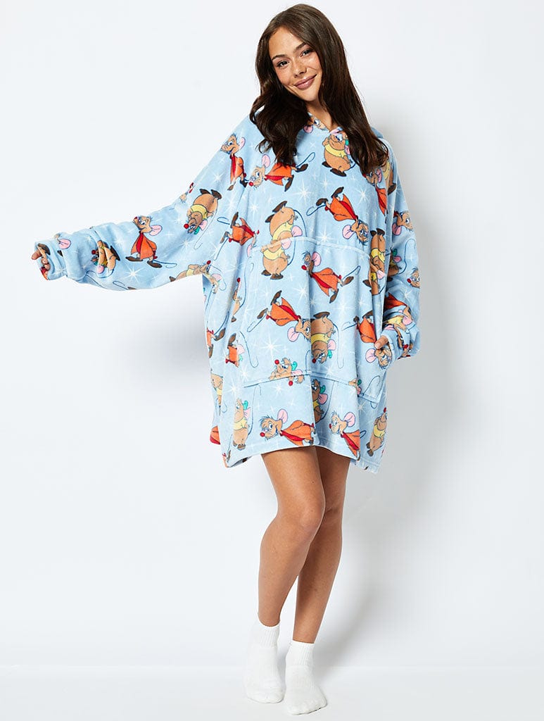 Disney Jaq and Gus Blanket Hoodie in Blue Lingerie & Nightwear Skinnydip London