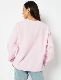 Disney Jaq & Gus Varsity Sweatshirt in Pink Hoodies & Sweatshirts Skinnydip London